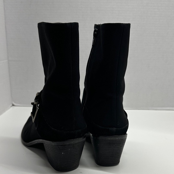 Stuart Weitzman Steady Date Heeled Boots Waterpfoof Gore-Tex Bootie Black Size 8 - Picture 3 of 10